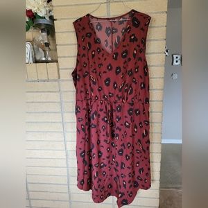 Maroon Leopard Print Dress